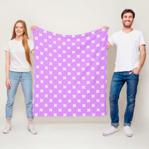 Manta Polar Pisos de cruz blanca sobre lilac