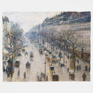 Manta Polar Pissarro - Boulevard Montmartre, invierno por la m