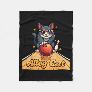 Manta Polar Pista de Bolos Alley Cat Gato Divertido Lindo Juga