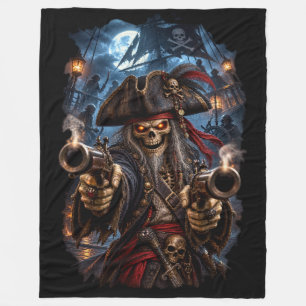Manta Polar Pistolero Esqueleto Pirata
