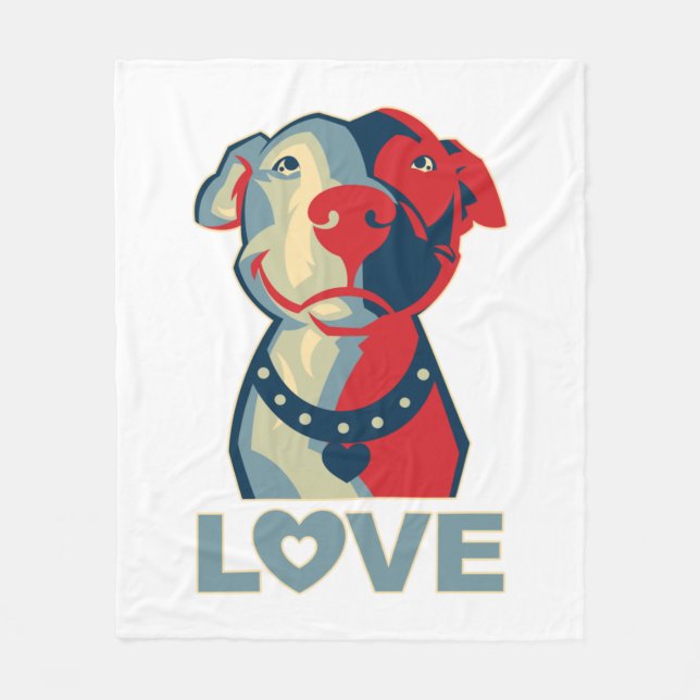 Manta Polar Pitbull - AMOR (Anverso)