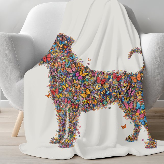 Manta Polar Pitbull Butterfly Silhouette Bully Dog Lover Bone (Subido por el creador)