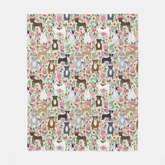 Manta Polar Pitbull Dog Florals