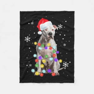 Manta Polar Pitbull Dog Merry Dogmas Santa Pitbull Navidades T