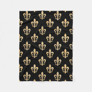 Manta Polar PixDezines fleur de lis/black/gold