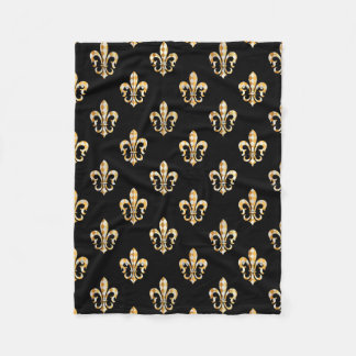 Manta Polar PixDezines fleur de lis/black/gold
