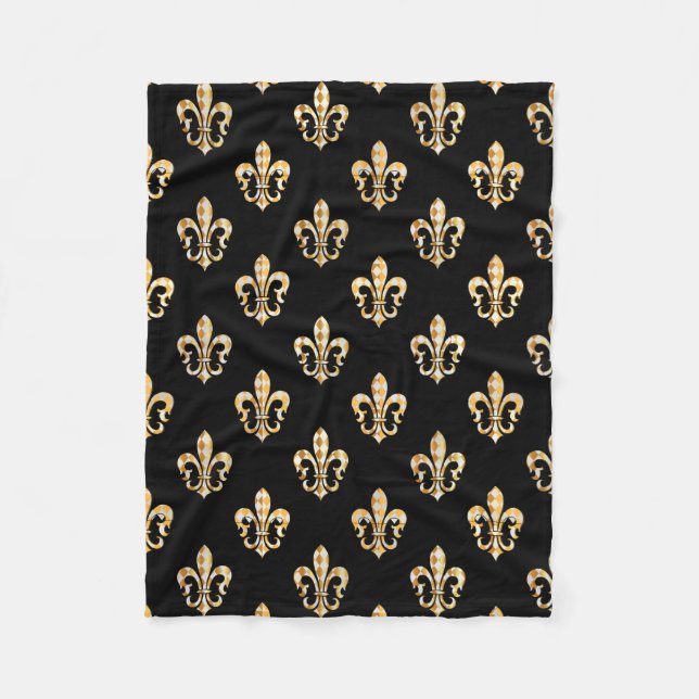 Manta Polar PixDezines fleur de lis/black/gold (Anverso)