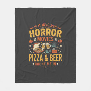 Manta Polar Pizza Cerveza Películas De Terror Diseño De Hallow
