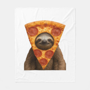 Manta Polar Pizza de perezoso divertida broma extraña meme lin