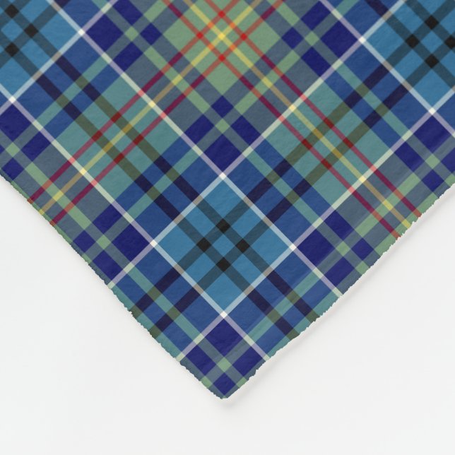 Manta Polar Placa azul brillante O'Sullivan Tartan (Esquina)