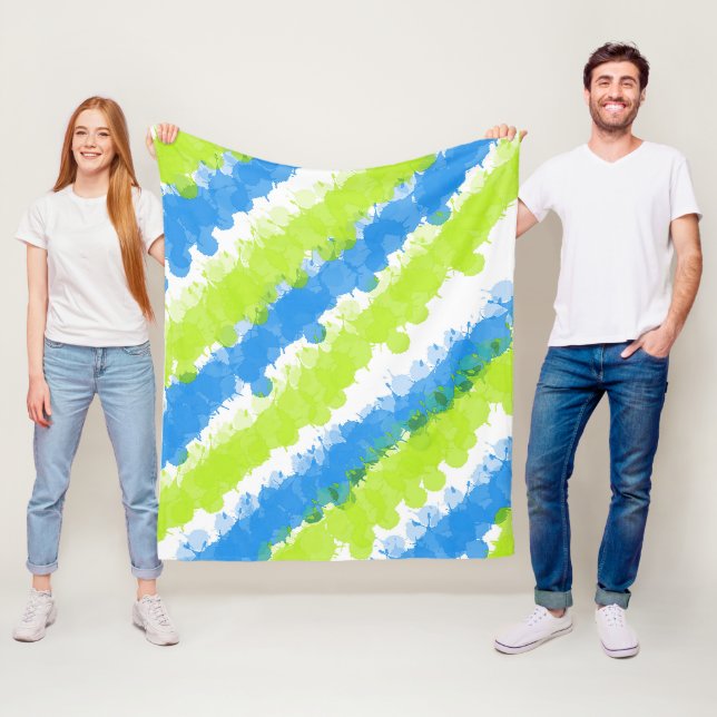 Manta Polar Placa brillante azul y verde (In situ)