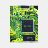Placa de PCB verde, circuito impreso de piezas ele
