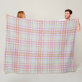 Manta Polar Placa geométrica rosa y verde