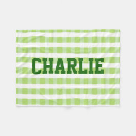 Manta Polar Placa verde y blanca