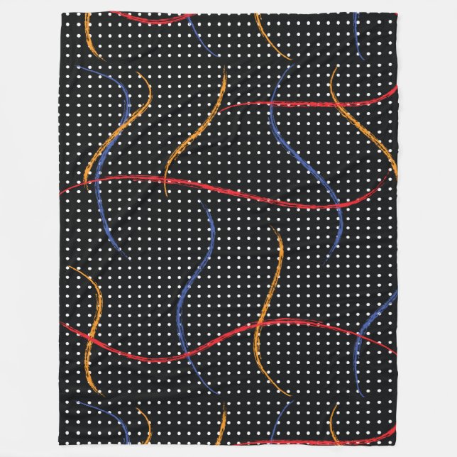 Manta Polar Placa y puntos de pintura retro (Anverso)