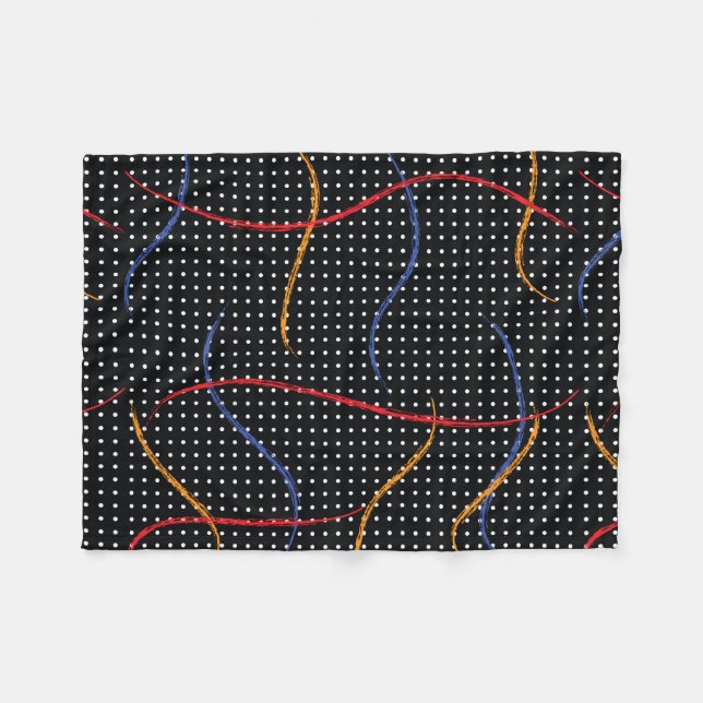 Manta Polar Placa y puntos de pintura retro (Frente (Horizontal))