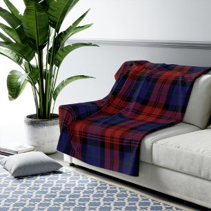 Manta Polar Plaid Clan MacLachlan Tartan Red Purple Check