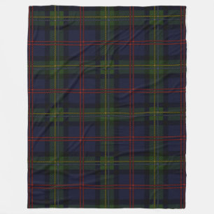 Manta Polar Plaid Clan Malcolm Tartan Black Purple Pattern