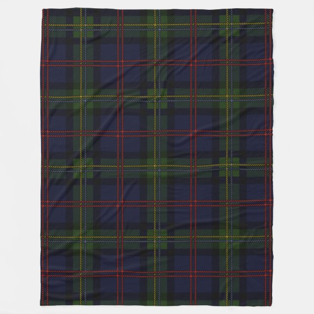 Manta Polar Plaid Clan Malcolm Tartan Black Purple Pattern (Anverso)
