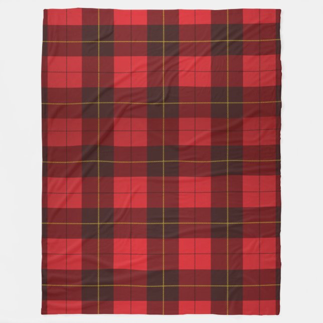 Manta Polar Plaid Clan Wallace Scottish Tartan Red Black Check (Anverso)