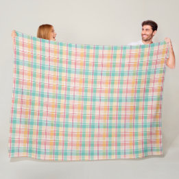 Manta Polar Plaid de cuadros multicolor