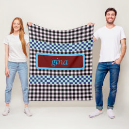 Manta Polar Plaid Gingham Personalizado
