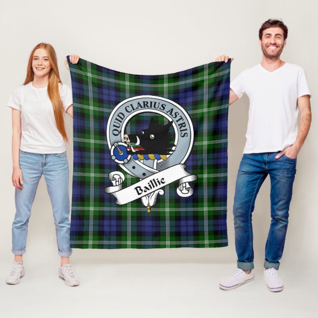 Manta Polar Plaid Sherpa Blanket Baillie Classic Clan Scottish (In situ)