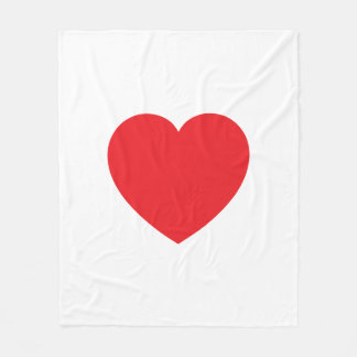 Manta Polar Plain Modern White Red Love Heart Graphic