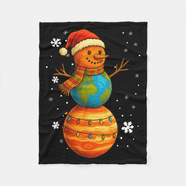 Manta Polar Planet Snowman Earth Saturn Christmas Holiday Art  (Anverso)