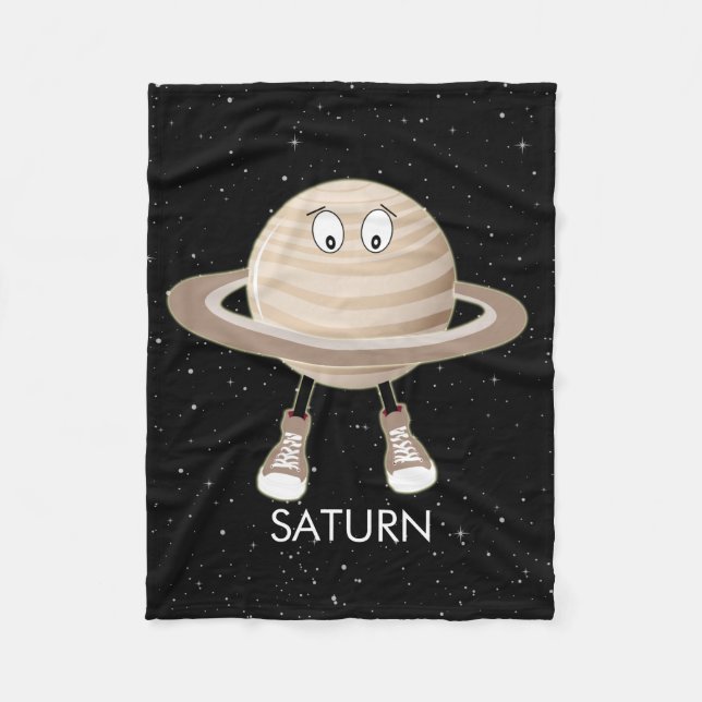 Manta Polar Planeta Saturno y estrellas (Anverso)
