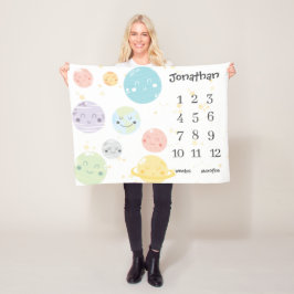 Manta Polar Planetas Cute Kawaii Stars Baby Milestone