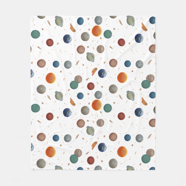 Manta Polar Planetas pintados bebé (Anverso)