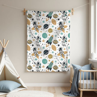 Manta Polar Planets & Stars Blanket Baby Boy Shower Gift