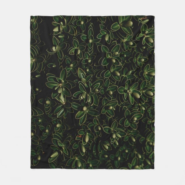 Manta Polar Planta de hoja verde (Anverso)