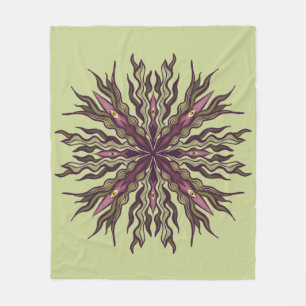 Manta Polar Planta de Ojo Psicodélico - Mandala Botánico Surre