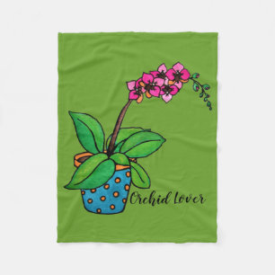 Manta Polar Planta Orquídea De Acuarela En Bella Caca