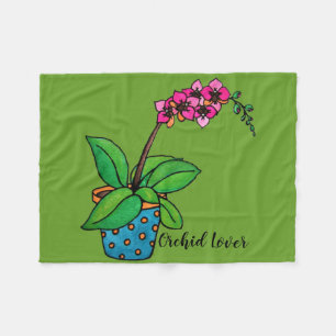 Manta Polar Planta Orquídea De Acuarela En Bella Caca