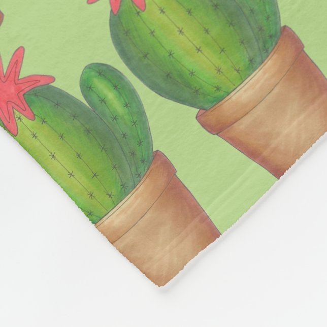 Manta Polar Plantas de cactus de color verde espeso (Esquina)