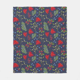 Manta Polar Plantas de Otoño Patrón Botánico Vacacional