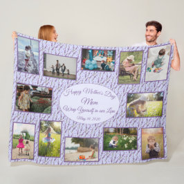 Manta Polar Plantilla de Día de la Madre de Collage de fotos d