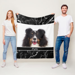 Manta Polar Plantilla de foto de mascota personalizable con as