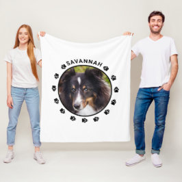 Manta Polar Plantilla de foto de mascota personalizada con pat
