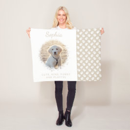 Manta Polar Plantilla De Foto Mascota personalizado En Beige Y