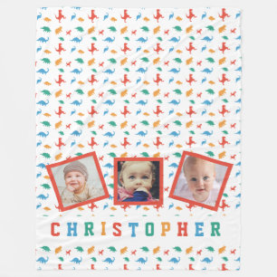 Manta Polar Plantilla de fotografía de dinosaurio