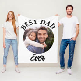 Manta Polar Plantilla de fotografía personalizada de Best Dad