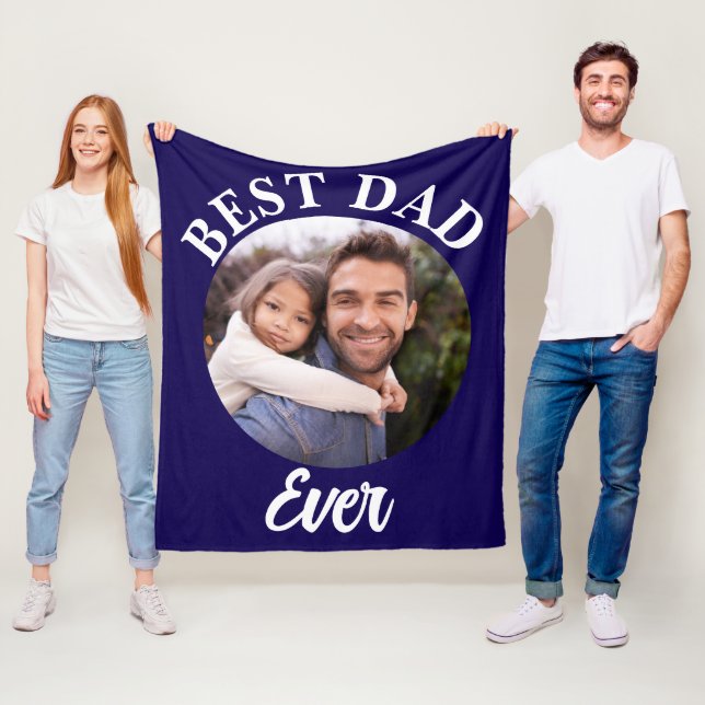 Manta Polar Plantilla de fotografía personalizada de Best Dad (In situ)