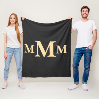 Manta Polar Plantilla de monograma de letra personalizada "M"