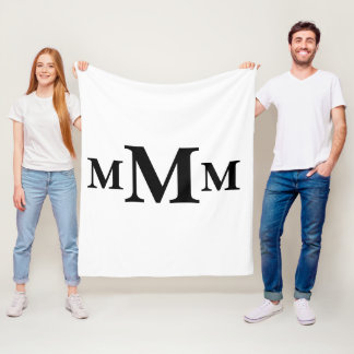 Manta Polar Plantilla de monograma de letra personalizada "M"