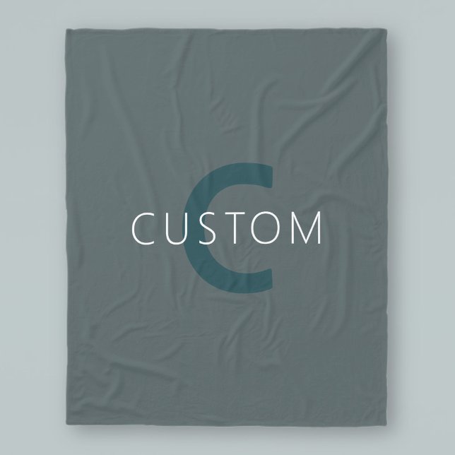 Manta Polar Plantilla de monograma de Personalizable elegante (Subido por el creador)