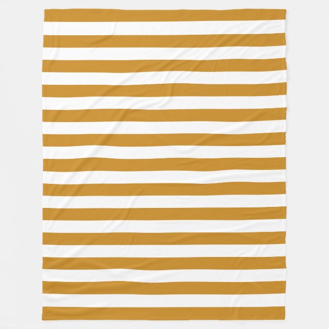 Manta Polar Plantilla decorativa rayada blanca marrón moderna (Anverso)